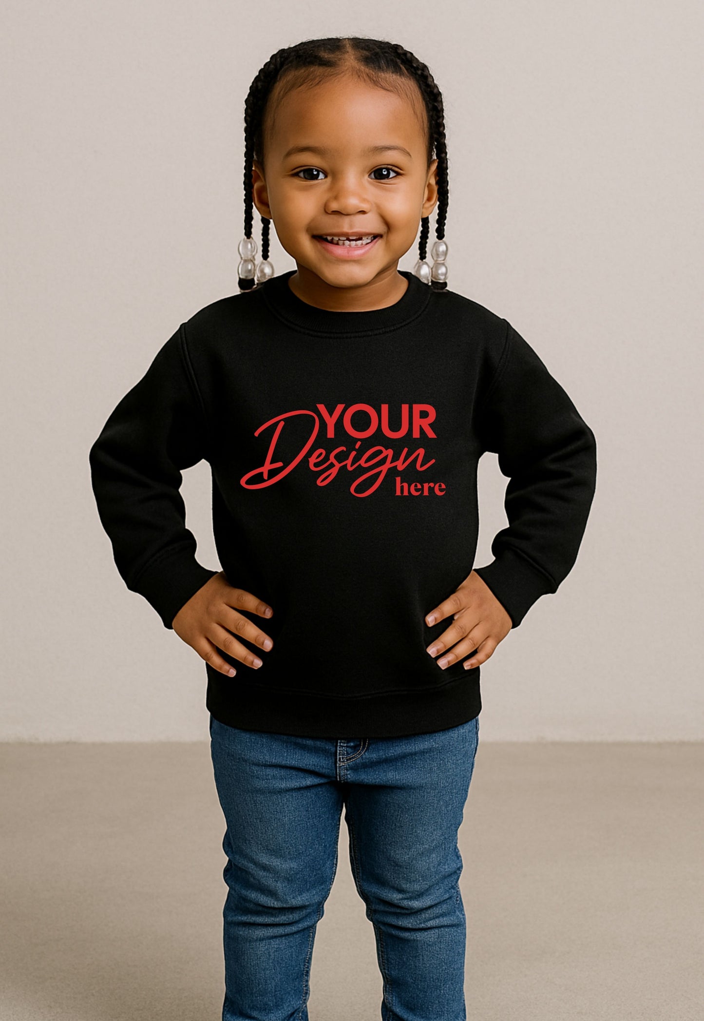 Mockup T-Shirt Black Sweatshirt Kids 2