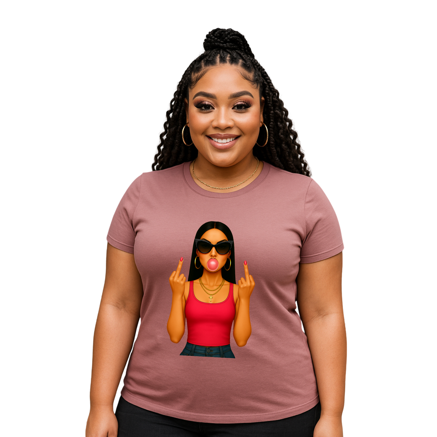 Pink Bubble & Fierce Attitude PNG FILE
