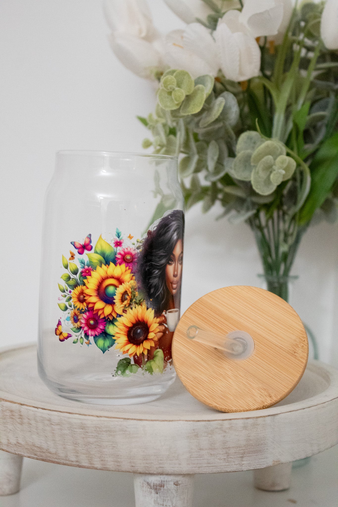 Sun Tea Girly 16oz Glass Tumbler