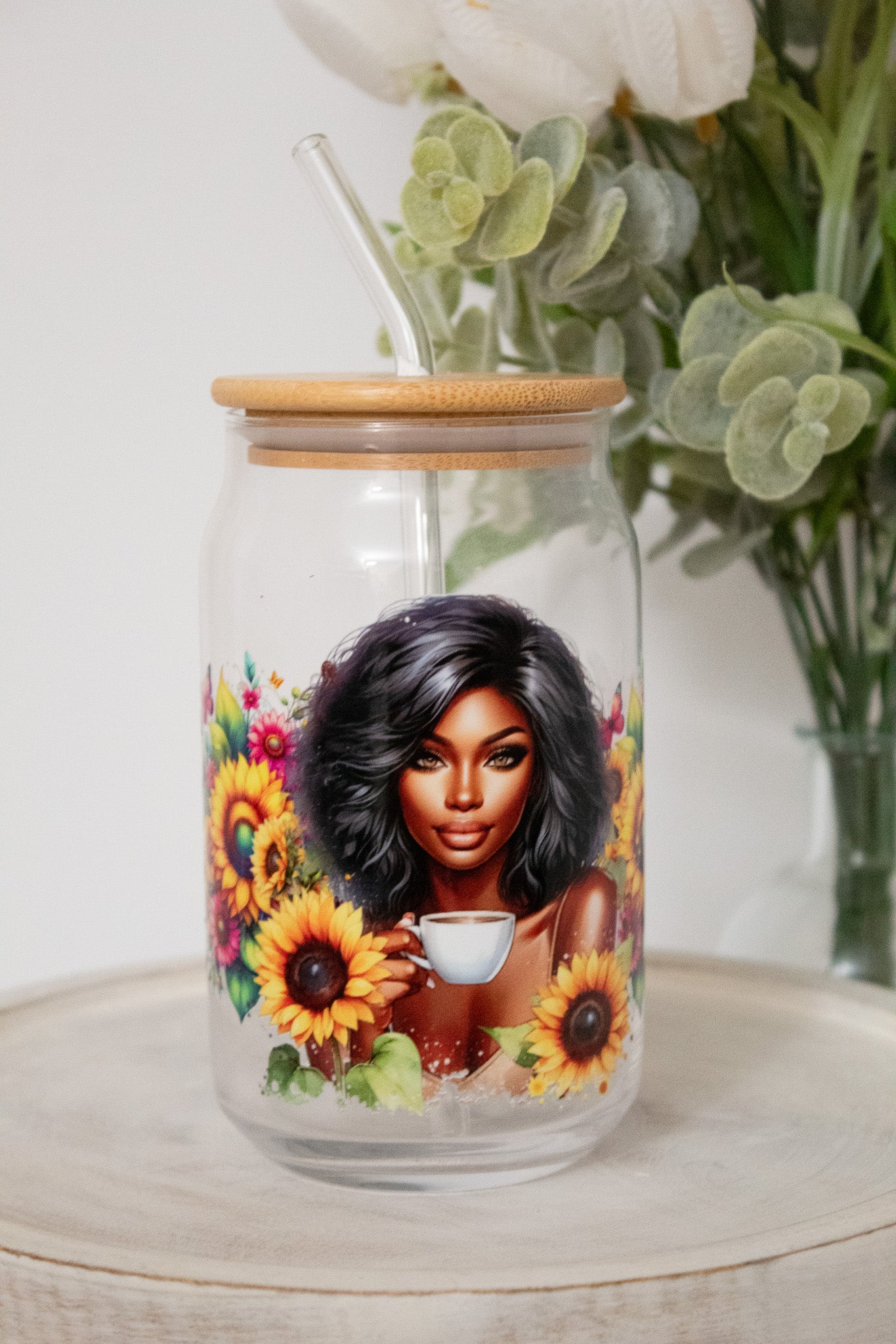 Sun Tea Girly 16oz Glass Tumbler