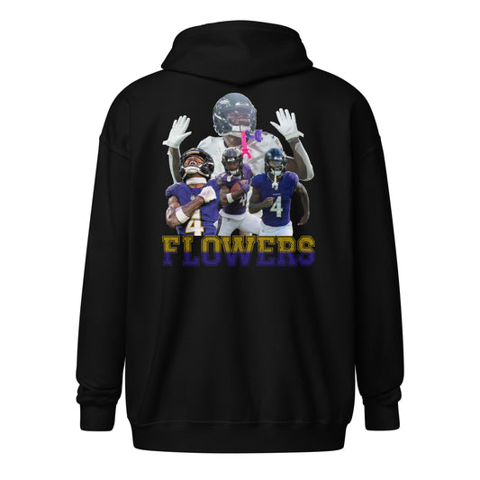 Ravens Zip up Fleece Jacket (Flowers)