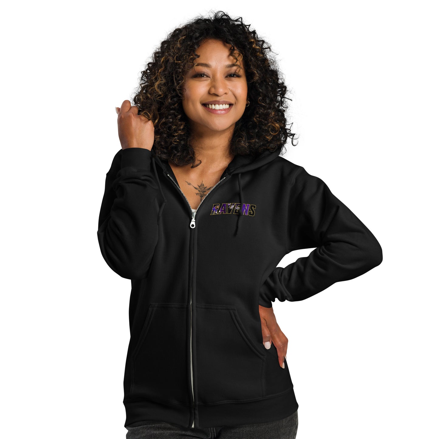 Ravens Zip up Fleece Jacket (Flowers)