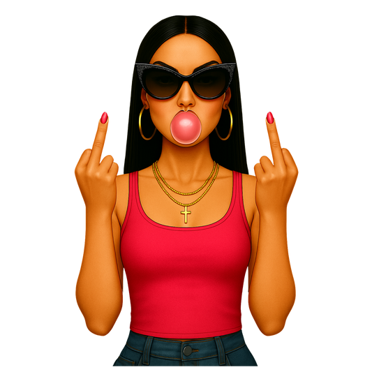 Pink Bubble & Fierce Attitude PNG FILE