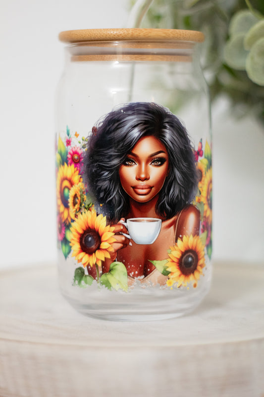 Sun Tea Girly 16oz  Glass Tumbler