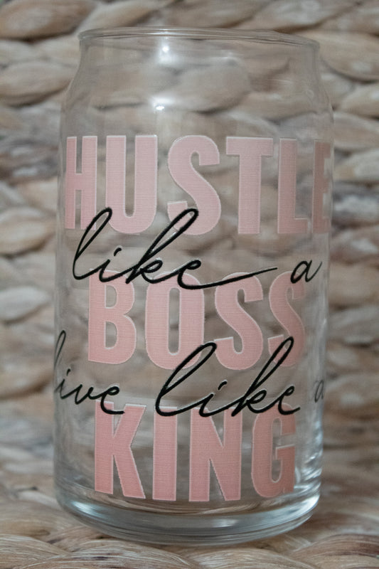 Live Like A King 16oz Glass Cup