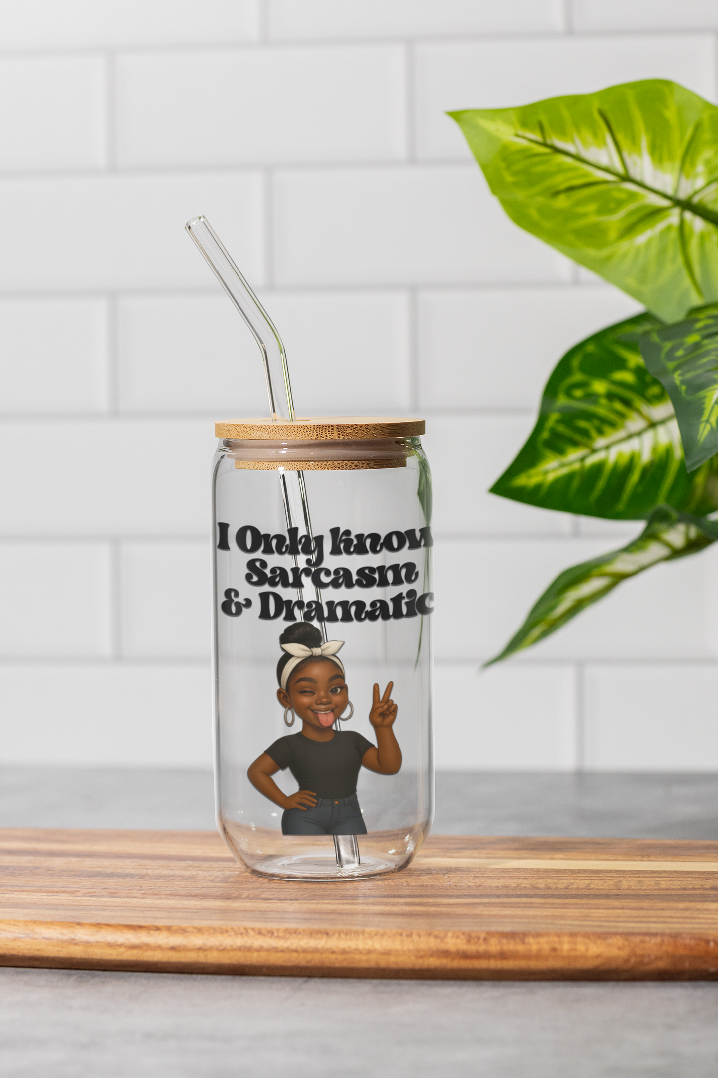 Sarcasm & Dramatic16oz Glass Cup